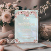  Aqua Peony bruiloft Folie behuizing Kaart