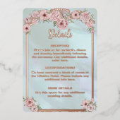  Aqua Peony bruiloft Folie behuizing Kaart (Voorkant)