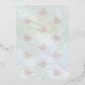  Aqua Peony bruiloft Folie behuizing Kaart (Achterkant)