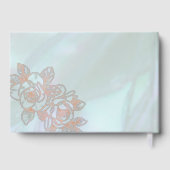  Aqua Peony bruiloft Folie gastenboek (Achterkant)