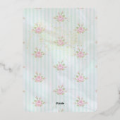  Aqua Peony Vrijgezellenfeest Tea Party Folie Uitnodiging (Achterkant)