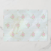  Aqua Peony Wedding Folie Save the Date Kaart (Achterkant)