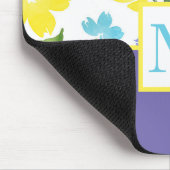 Aqua Periwinkle Gele Waterverf Bloemstenen Muismat (Hoek)