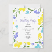 Aqua, Periwinkle, Gele Waterverf Vloerstenen Kaart (Voorkant)