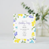 Aqua, Periwinkle, Gele Waterverf Vloerstenen Kaart (Staand voorkant)