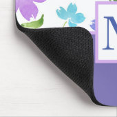 Aqua Periwinkle Paarse Waterverf bloemstelen Muismat (Hoek)