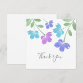 Aqua, Periwinkle Waterverf Vloerstenen Bedankkaart (Voorkant / Achterkant)