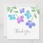 Aqua, Periwinkle Waterverf Vloerstenen Bedankkaart (Voorkant)