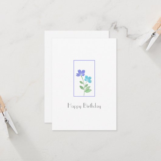 Aqua Periwinkle Waterverf Vloerstenen Kaart (Voorkant / Achterkant in situ)