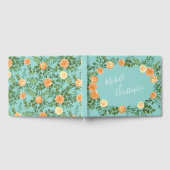 Aqua Perzik Bruidsbloemen Rozen Gastenboek (Volledig)