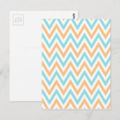 Aqua-perzik, Chevron Zigzag Briefkaart (Voorkant / Achterkant)