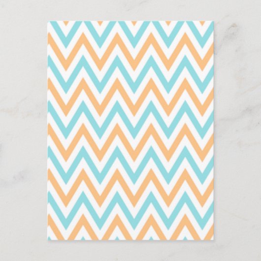 Aqua-perzik, Chevron Zigzag Briefkaart (Voorkant)
