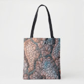 Aqua perzik en zwart quiltpatroon tote bag (Voorkant)