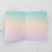 Aqua Perzik Paars Roze Tie Dye Glitter Eenhoorn Kaart (Binnen)