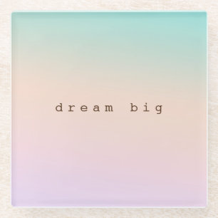 Aqua Perzik Paarse Roze Tie Dye Ombre gepersonalis Glazen Onderzetter