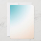 Aqua Perzik Witte Ombre Baby Shower Kaart (Achterkant)