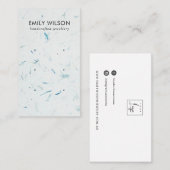 AQUA PETAL HANDGEMAAKT PAPIER 3 STUD OORBEL DISPLA VISITEKAARTJE (Voorkant / Achterkant)