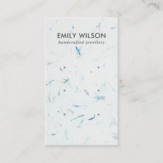 AQUA PETAL HANDGEMAAKT PAPIER 3 STUD OORBEL DISPLA VISITEKAARTJE (Voorkant)