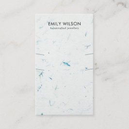 AQUA PETAL HANDGEMAAKTE PAPIER LANGE KETTING DISPL VISITEKAARTJE