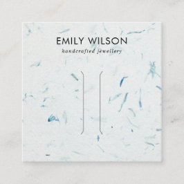 AQUA PETAL HANDGEMAAKTE PAPIEREN HAARCLIP DISPLAY  VIERKANTE VISITEKAARTJE