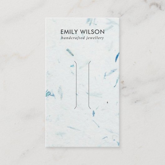 AQUA PETAL HANDGEMAAKTE PAPIEREN HAARCLIP DISPLAY  VISITEKAARTJE (Voorkant)