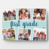 Aqua Photo Collage Kinder School Year Keepslag Fotoplaat (voorkant)
