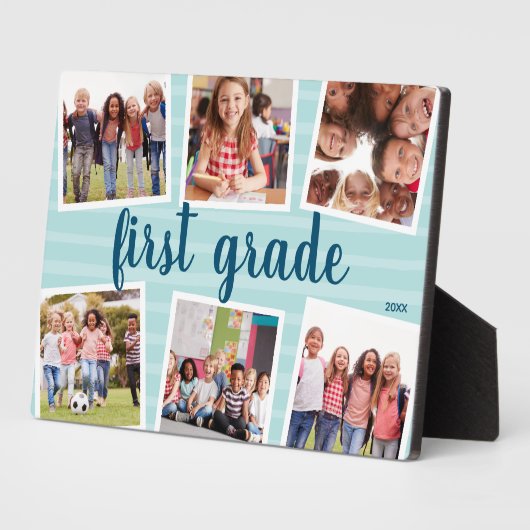 Aqua Photo Collage Kinder School Year Keepslag Fotoplaat (Zijkant)