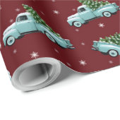  Aqua Pickup Truck met Pine Cadeaupapier (Rol Hoek)