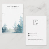 AQUA PINE TREE BOEST WINTER BRACELET DISPLAY VISITEKAARTJE (Voorkant / Achterkant)