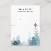 AQUA PINE TREE FOREST KETTING EARRING DISPLAY VISITEKAARTJE (Voorkant)