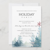 AQUA PINE TREE SNOWY FOREST STAR KERSTFEEST FEESTDAGENKAART (Voorkant)