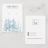 AQUA PINE TREE WINTER FOREST STUD EARRING DISPLAY VISITEKAARTJE (Voorkant / Achterkant)