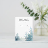 AQUA PINE TREE WINTER FOREST STUD OORBEL DISPLAY VISITEKAARTJE (Staand voorkant)