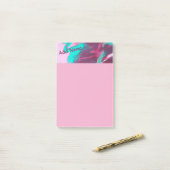 Aqua Pink Abstract Aangepast Post Opmerkingen 4x6 Post-it® Notes (Op bureau)