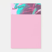 Aqua Pink Abstract Aangepast Post Opmerkingen 4x6 Post-it® Notes (Voorkant)