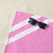 Aqua Pink Boys Girls Weekend gepersonaliseerde naa Strandlaken (In situ)