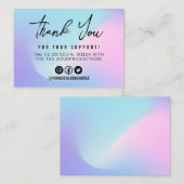 Aqua Pink Calligraphy Pastel Media Insert Visitekaartje (Voorkant / Achterkant)