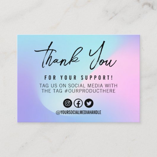 Aqua Pink Calligraphy Pastel Media Insert Visitekaartje (Voorkant)