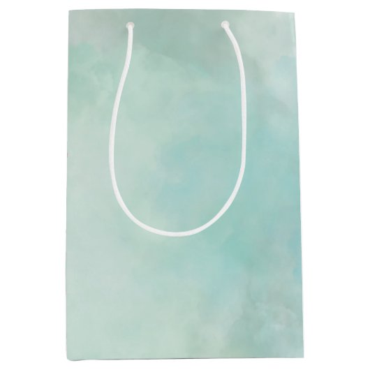 Aqua Pink Cherry Blossom Floral Medium Cadeauzakje (Voorkant)