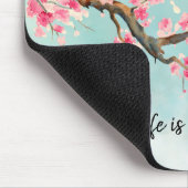 Aqua Pink Cherry Blossom Floral Muismat (Hoek)