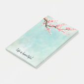 Aqua Pink Cherry Blossom Floral Post-it® Notes (Schuin)