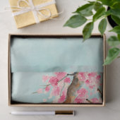 Aqua Pink Cherry Blossom Floral Tissuepapier (Geschenk)