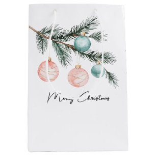 Aqua Pink Christmas Tree Branch Ornamenten Medium Cadeauzakje