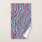 AQUA PINK FLAMINGO ZEBRA PRINT BATHROOM TOWEL SET BAD HANDDOEK (Handdoek)