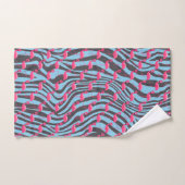 AQUA PINK FLAMINGO ZEBRA PRINT BATHROOM TOWEL SET BAD HANDDOEK (Handdoek)