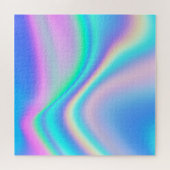 Aqua Pink Iridescent Rainbow Ombre Wave Legpuzzel (Horizontaal)