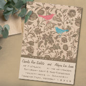  Aqua Pink Love Bird Wedtern Kaart