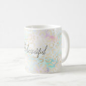 Aqua Pink Mint Gold Leopard Print     Koffiemok (Voorkant rechts)