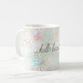 Aqua Pink Mint Gold Leopard Print     Koffiemok (Voorkant links)