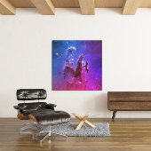 Aqua Pink Ombre Pillars van Creation Large Square Canvas Afdruk
